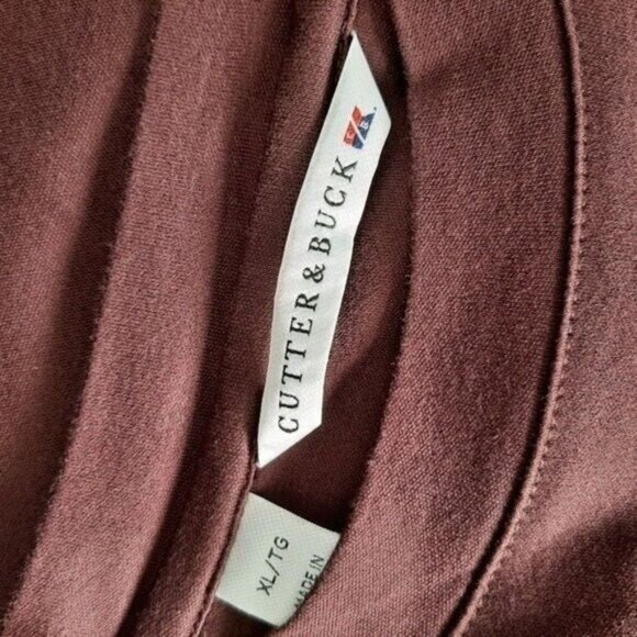 CUTTER & BUCK \ Crewneck Tee Long Sleeve burgundy Men's Sz XL - Picture 9 of 10